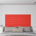 vidaXL Panneaux muraux 12 Pièces Rouge 90x15 cm Similicuir 1 62 m²