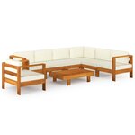vidaXL Salon de jardin 8 pièces avec coussins 100 x 60 cm Bois d'acacia