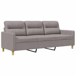 vidaXL Canapé à 3 places Taupe 180 cm Tissu