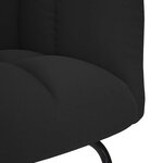 vidaXL Chaise à bascule avec repose-pied Noir Tissu