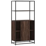 vidaXL Buffet haut chêne marron 68x35x139 cm bois d'ingénierie métal
