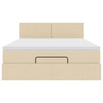 vidaXL Lit ottoman avec matelas crème 140x200 cm tissu
