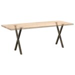 vidaXL Pieds de table à manger en forme de X  2 pièces  acier naturel  57 x (72-73) cm
