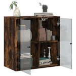 vidaXL Armoire murale avec portes en verre chêne fumé 68x37x68 5 cm