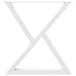 vidaXL Pieds de table à manger 2 pièces Blanc 80 x (72-73 3) cm Acier