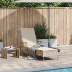 vidaXL Chaise longue avec coussin Beige 157 x 55 x 92cm polyrotin