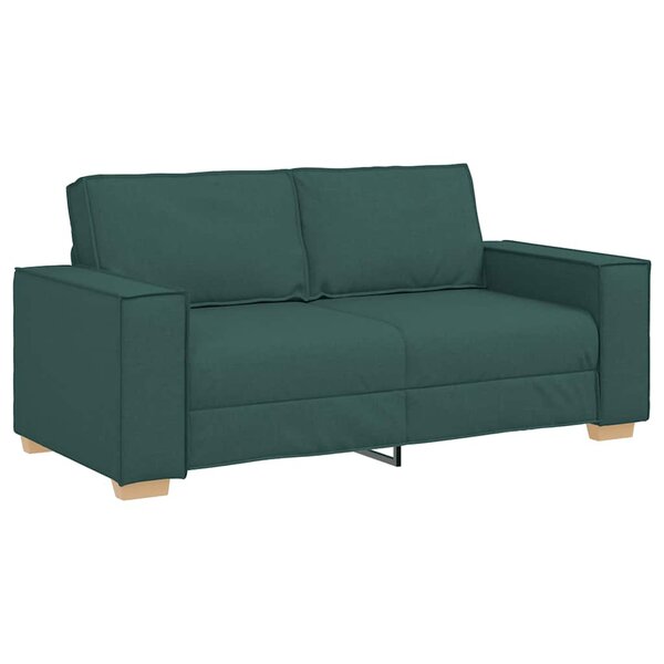 vidaXL Canapé 2 places Vert foncé 140 cm Tissu