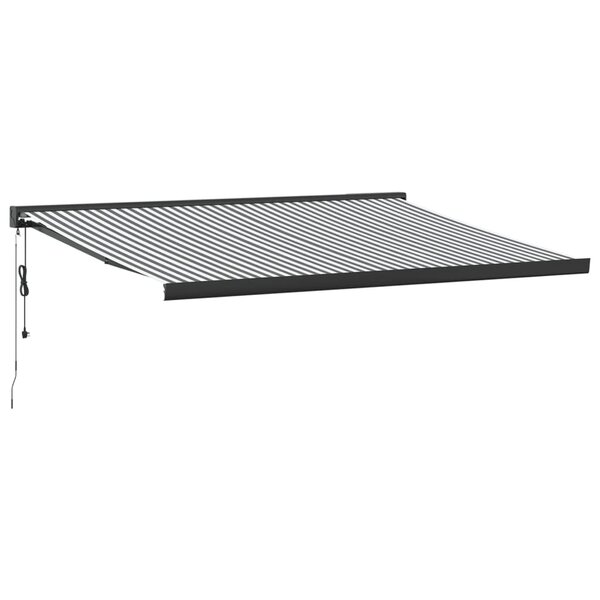 vidaXL Auvent rétractable anthracite et blanc 4x3 m tissu et aluminium