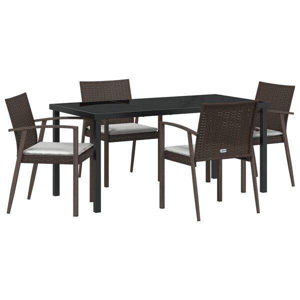 vidaXL Ensemble de 3 Marron PE Rattan Moyenne Solide Rectangulaire