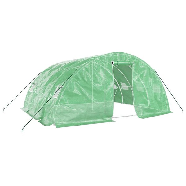 vidaXL Serre avec cadre en acier vert 20 m² 5x4x2 3 m