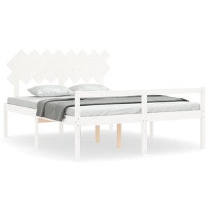 vidaXL Lit pour personne âgée sans matelas blanc 160x200cm bois massif