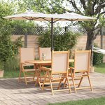 vidaXL Ensemble de salle à manger de jardin 5 pièces en bois d'acacia beige
