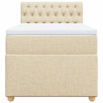 vidaXL Sommier à lattes de lit et matelas Crème 90x190 cm Tissu
