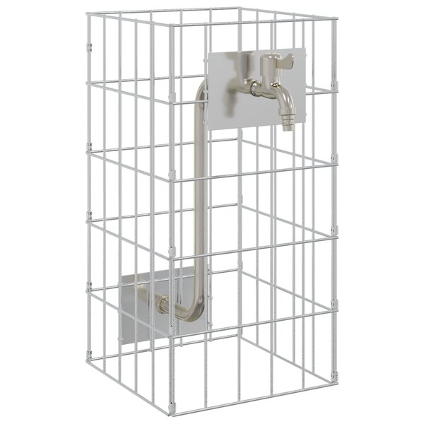 vidaXL Colonne Gabion avec Robinet 50x25x25 cm Acier Inoxydable