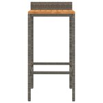 vidaXL Tabourets de bar lot de 4 gris résine tressée et bois d'acacia