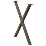 vidaXL Pieds de table à manger en forme de X  2 pièces  acier naturel  80 x (72-73) cm