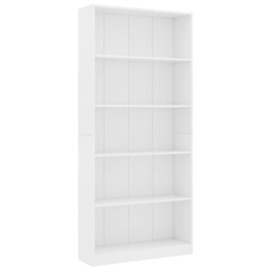vidaXL Bibliothèque à 5 niveaux Blanc 80x24x175 cm Bois d’ingénierie