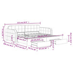 vidaXL Lit de jour avec gigogne et tiroirs sans matelas 90x190 cm