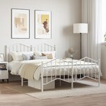 vidaXL Cadre de lit métal avec tête de lit/pied de lit blanc 140x190cm