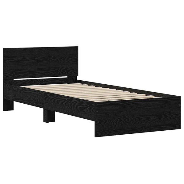 vidaXL Cadre de lit Chêne noir 90 x 200 cm Bois d'ingénierie