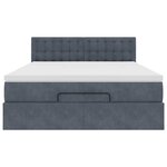 vidaXL Cadre de lit ottoman avec matelas gris foncé 140x190 cm velours