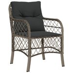 vidaXL Ensemble de salle à manger de jardin 3 pièces avec coussins Gris Rattan Poly