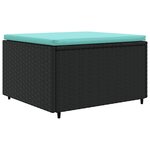 vidaXL Salon de jardin 6 Pièces avec coussins Noir Résine tressée