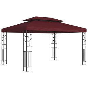 vidaXL Pavillon 3 97 x 2 96 x 2 68 m Bordeaux Polyester et Acier