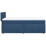vidaXL Sommier à lattes de lit avec matelas Bleu 90x200 cm Tissu