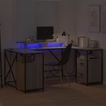 vidaXL Bureau Gris Sonoma 182 x 101 x 87 5 cm Bois d'ingénierie