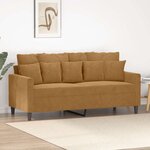 vidaXL Canapé à 2 places Marron 140 cm Velours