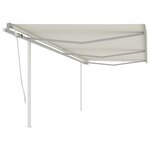 vidaXL Auvent manuel rétractable avec poteaux 6x3 5 m Crème