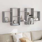 vidaXL Étagère murale gris béton 159x18x65 cm bois d'ingénierie
