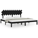 vidaXL Cadre de lit sans matelas noir 200x200 cm bois massif