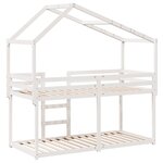 vidaXL Lit superposé avec toit blanc 90x190 cm bois massif de pin