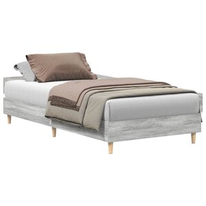 vidaXL Cadre de lit sans matelas sonoma gris 90x190 cm