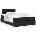 vidaXL Lit ottoman avec matelas noir 120x200 cm tissu