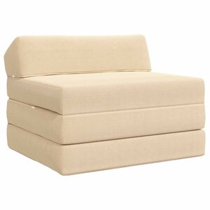 vidaXL Canapé-lit pliable Crème 200 x 70 x 10 cm
