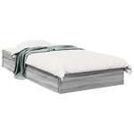 vidaXL Cadre de lit et tiroirs sonoma gris 90x190 cm bois d'ingénierie