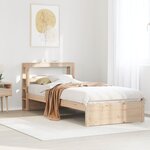 vidaXL Cadre de lit avec tête de lit sans matelas 90x200 cm