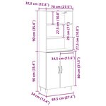 vidaXL Haut Armoire 2 Pièces Chêne noir Bois d'ingénierie