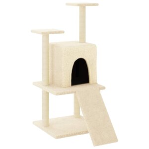 vidaXL Arbre à chat avec griffoirs en sisal crème 110 cm