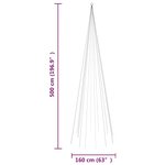 vidaXL Sapin de Noël sur mât de drapeau 732 LED Blanc froid 500 cm