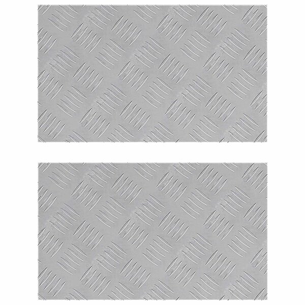 vidaXL Nez de marche Rectangulaire 2 Pièces Argenté 50 x 30 cm Aluminium