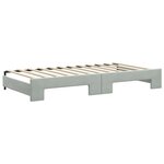 vidaXL Lit de jour avec gigogne sans matelas gris clair 100x200 cm