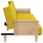 vidaXL Canapé-lit avec accoudoirs jaune clair tissu