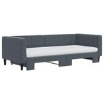 vidaXL Lit de jour avec gigogne et matelas gris foncé 90x200cm velours