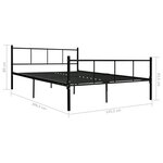 vidaXL Cadre de lit sans matelas noir métal 140x200 cm