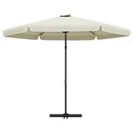vidaXL Parasol d'extérieur avec mât en acier 300 cm blanc sable