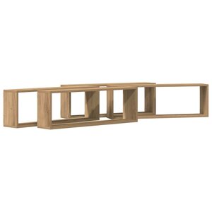 vidaXL Étagère murale avec étagère 4 Pièces Chêne artisan 80 x 15 x 26 cm